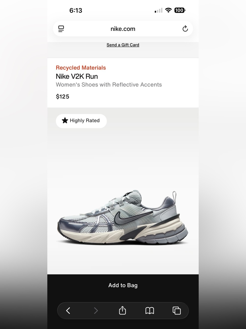 Women's Nike V2K Run Pure Platinum/Metallic Cool Grey Size 6 - Picture 6 of 6